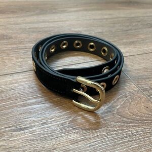 LOFT Black Belt with Gold Accents